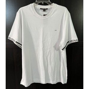 Michael Kors Sz XL Short Sleeve White T-Shirt Cotton Logo NWT- $70